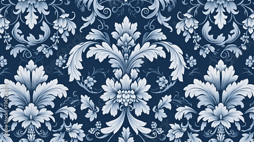 vertical blue vintage floral