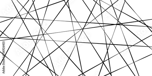 Random chaotic lines. Abstract geometric pattern. Outline monochrome texture.