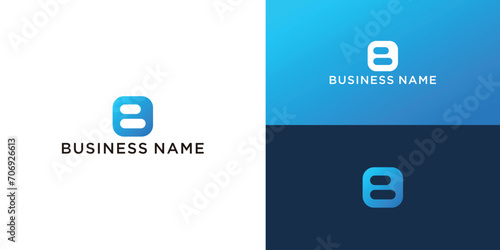 flat design letter b logo template