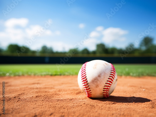 a baseball on the ground