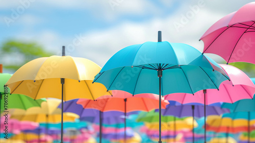 colorful umbrella in the rain © Shahista