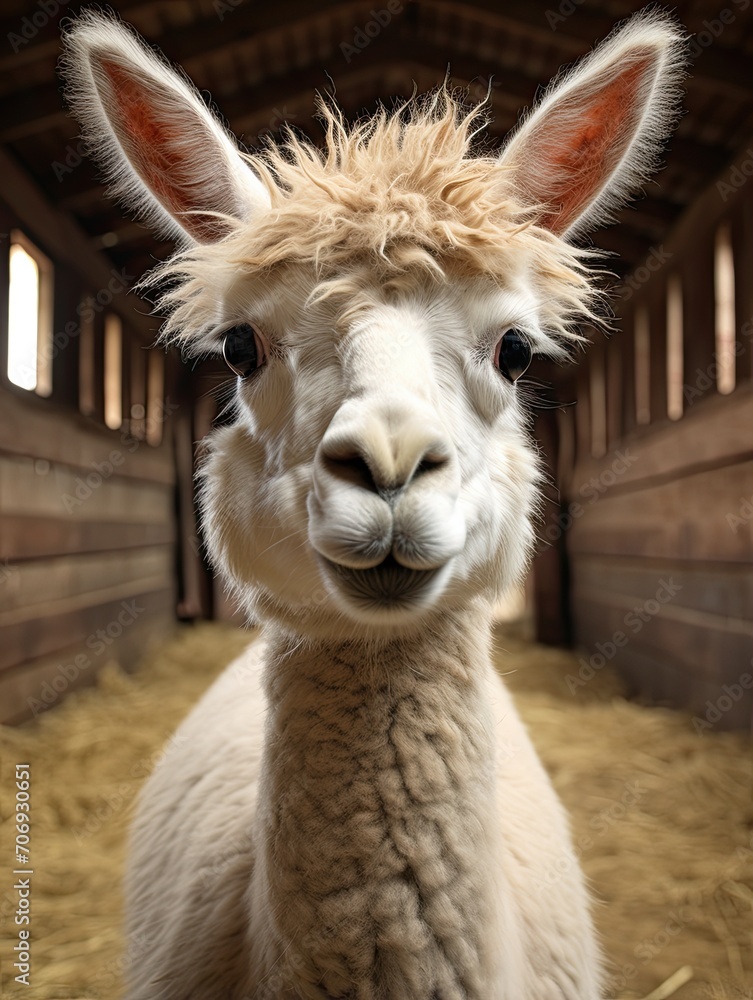 Countryside Charm: Llama Ears and Farm Animals Grace the Country Setting