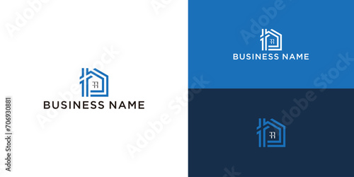 logo design simple house and letter B