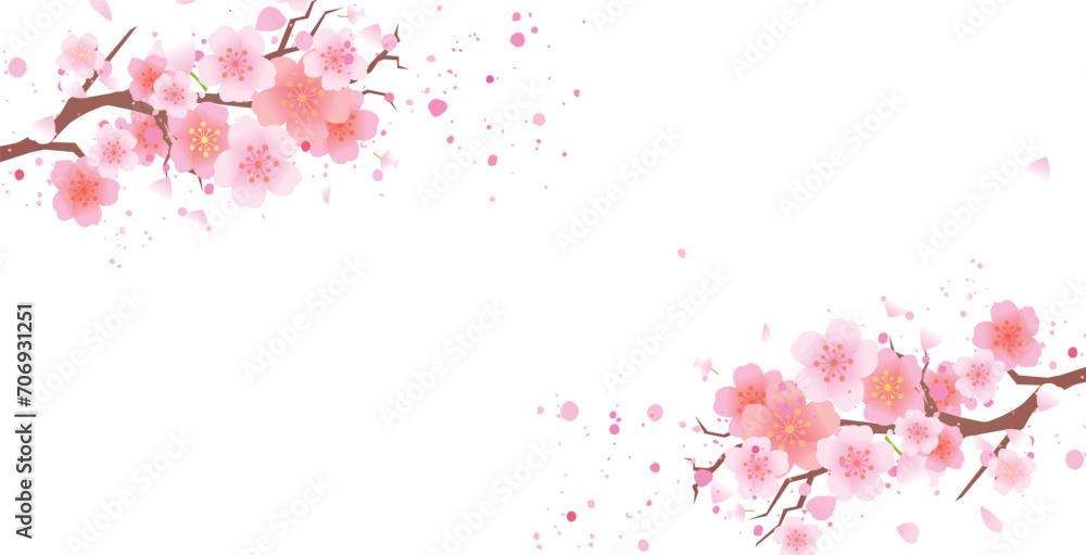 春の桜の花びら背景