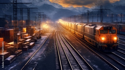 Railway freight corridors develop dedicatedr ail. AI generated