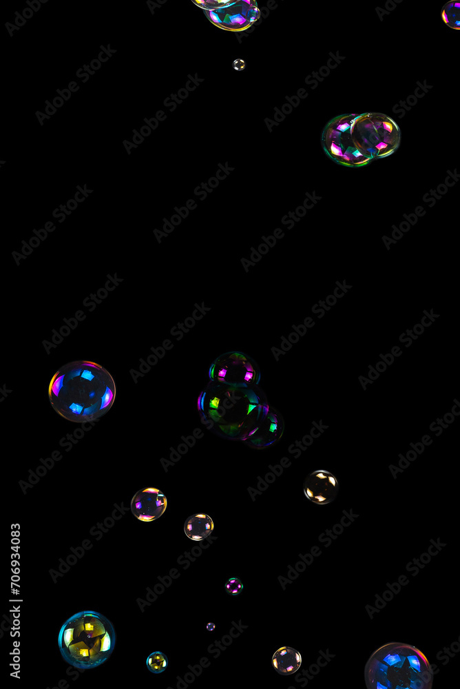 Soap bubbles isolated on a black background Soap bubbles isolated on a black background