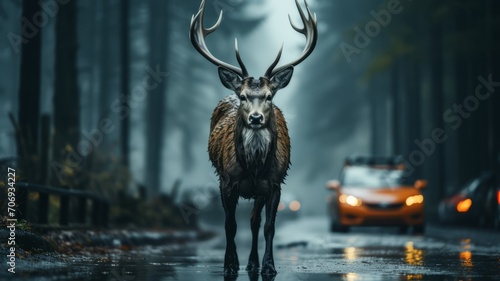 Danger from wild animals on the road © senadesign
