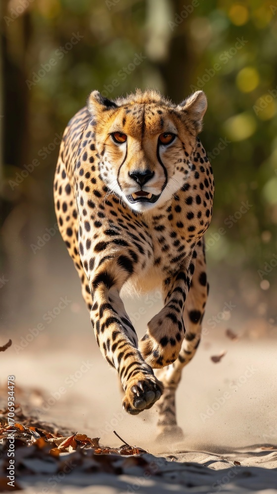 Portrait of a leopard. Vertical background Portrait of a leopard. Vertical background