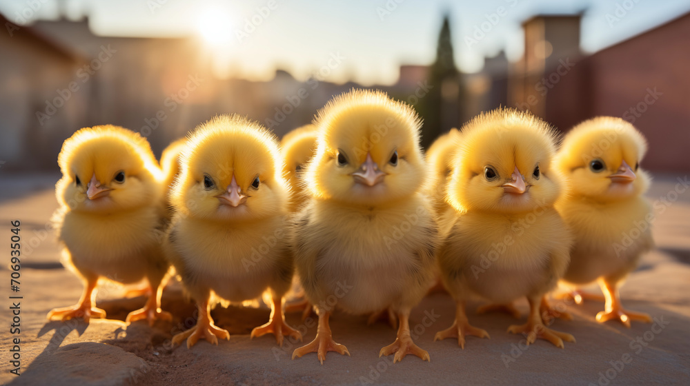 Little yellow chickens that will soon be food on your shelves