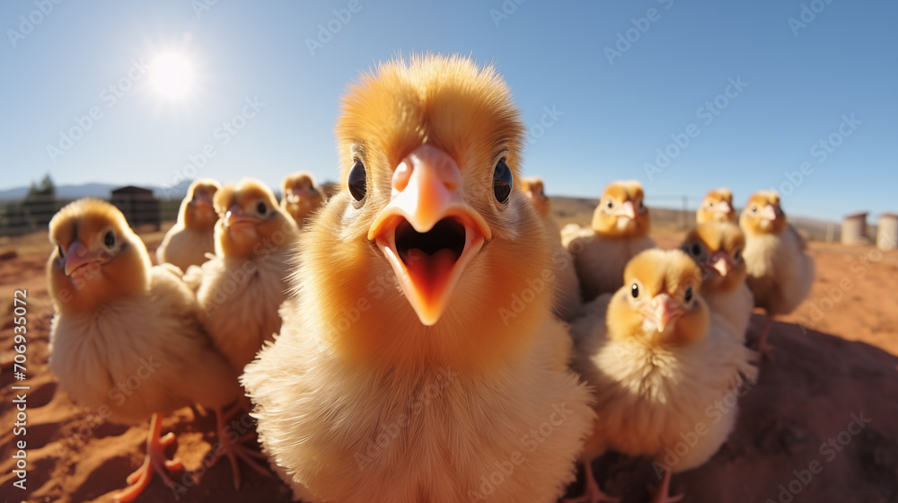 Little yellow chickens that will soon be food on your shelves
