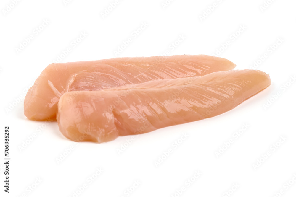 Chicken Breast Mini Fillets, isolated on white background. High resolution image. Chicken Breast Mini Fillets, isolated on white background. High resolution image.