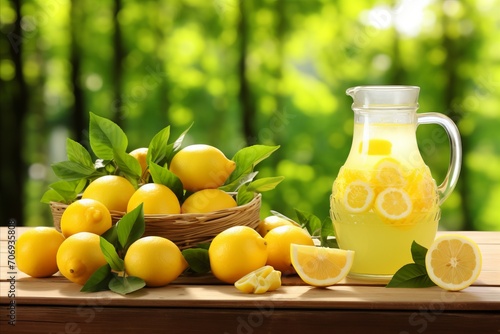 Fresh Lemonade in Stylish Jug - Ideal for Summer Cocktails and Outdoor Entertaining