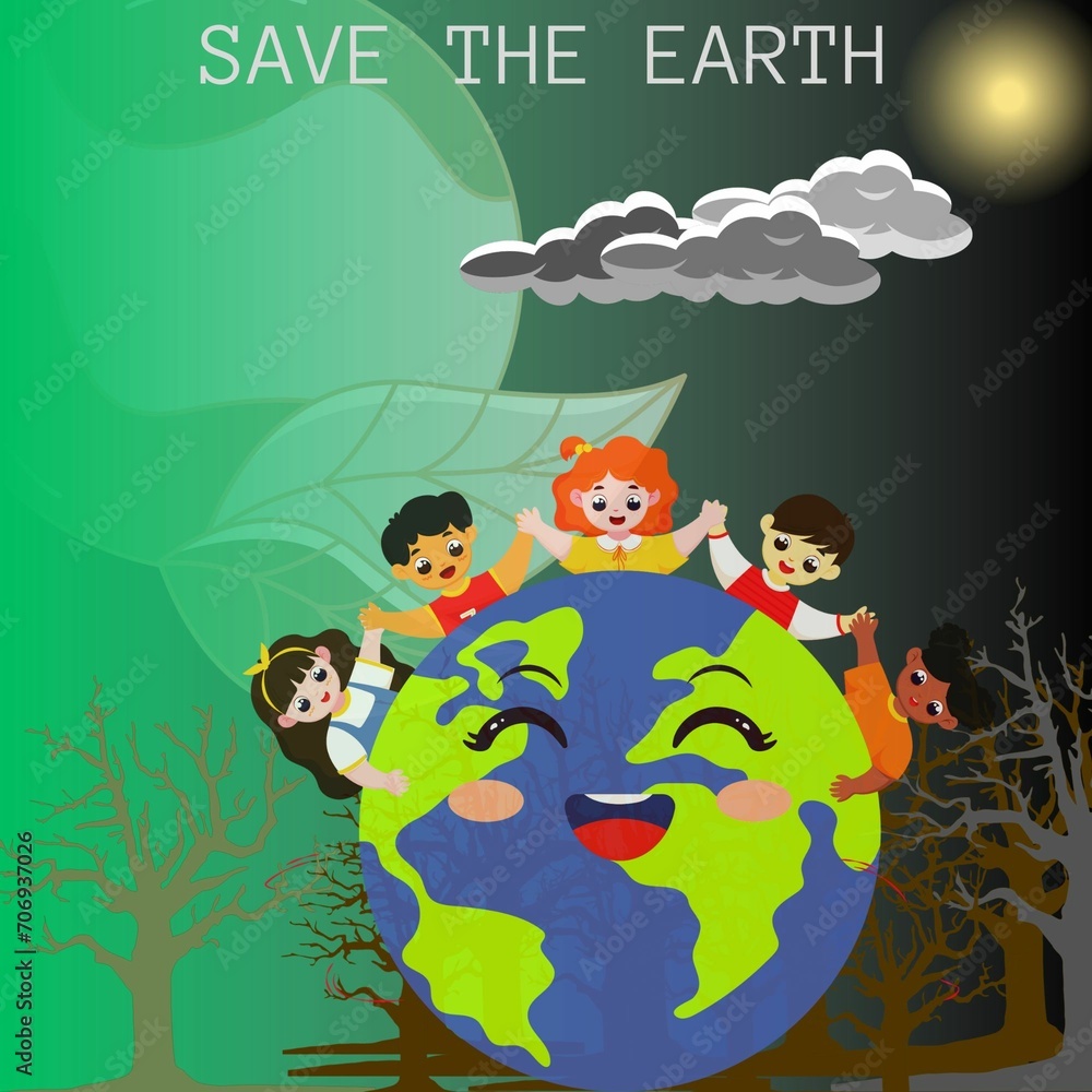 Naklejka premium Illustration design of global climate issues or save the earth campaign.