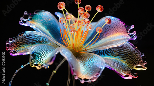 Amazing organic flower made out of colorful fiber