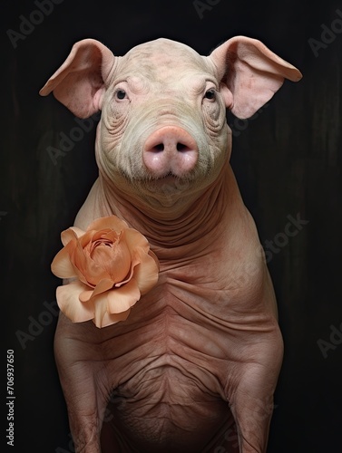 Meishan Pig: Wrinkled Nature - Enchanting Farm Animal Image photo