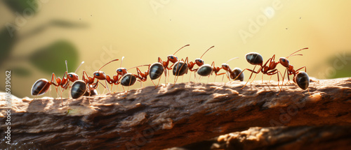 Ants marching extreme closeup © Waji