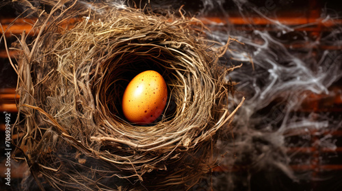 Birds Nest With Egg - Symbolic Image of New Life and Resurrection