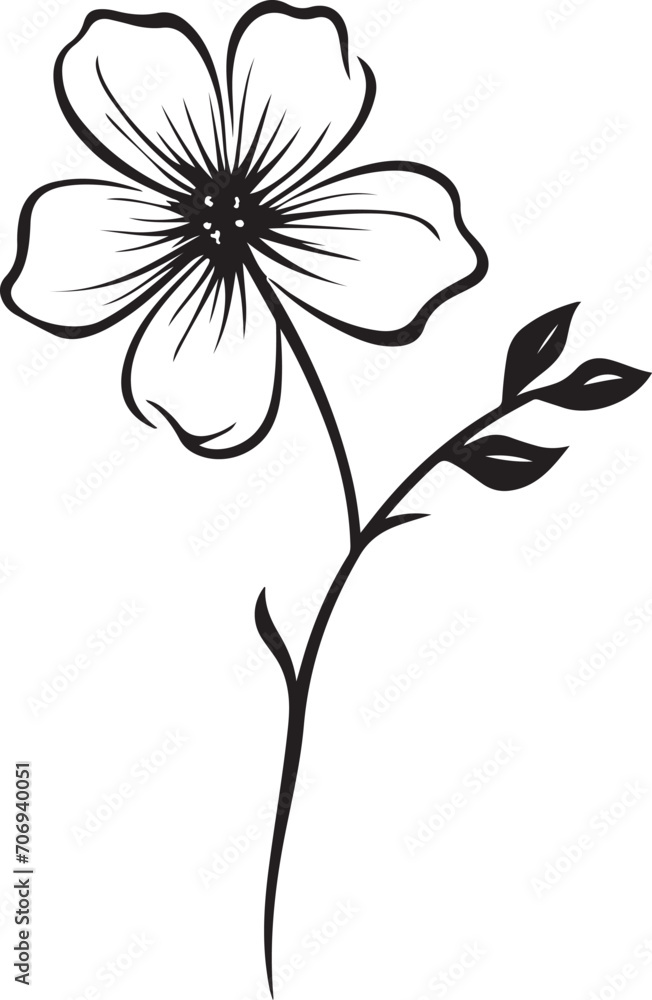 hand drawn simple flower outline illustration generative ai hand drawn simple flower outline illustration generative ai