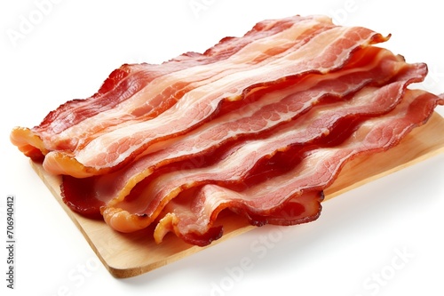 Bacon on white backgrounds. Fresh Bacon.