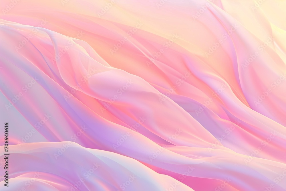 Obraz premium Abstract gradient background with waves in pastel colors. Winter, spring theme. Peaceful versatile backdrop for any creative project or design. Pink, peach, soft hues.