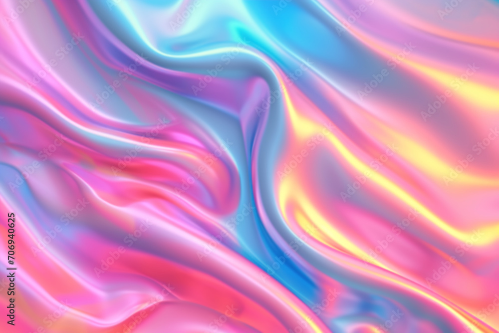 Holographic surface. Abstract gradient background in pastel colors. Multicolor, versatile backdrop for any creative project or design. Pink, blue, soft hues. Holographic surface. Abstract gradient background in pastel colors. Multicolor, versatile backdrop for any creative project or design. Pink, blue, soft hues.