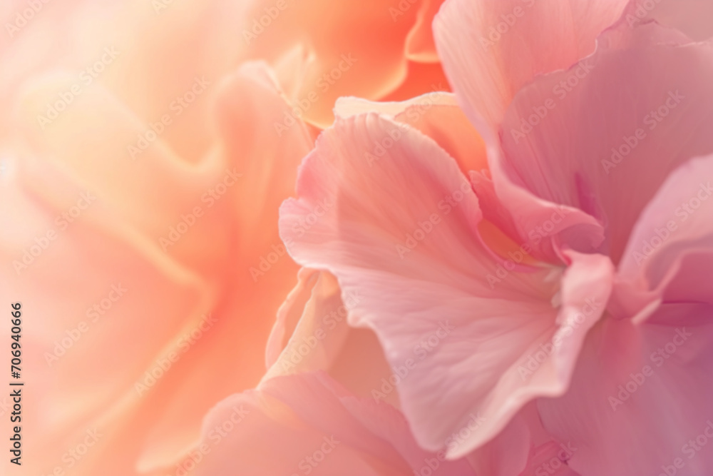 Gradient background with flowers in pastel colors. Spring theme. Peaceful versatile backdrop for any creative project or design. Pink, peach, soft hues. Bloom, nature. Gradient background with flowers in pastel colors. Spring theme. Peaceful versatile backdrop for any creative project or design. Pink, peach, soft hues. Bloom, nature.