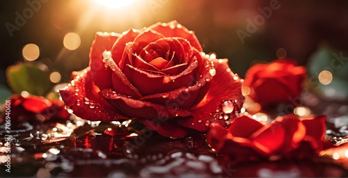 red rose and candle