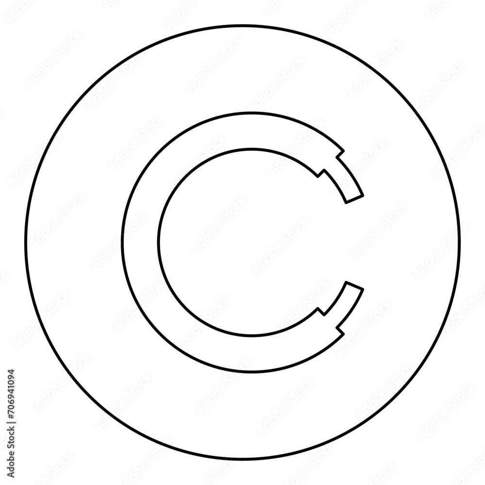 Rope line hawser cable electric circle shape for car icon in circle round black color vector illustration image outline contour line thin style Rope line hawser cable electric circle shape for car icon in circle round black color vector illustration image outline contour line thin style