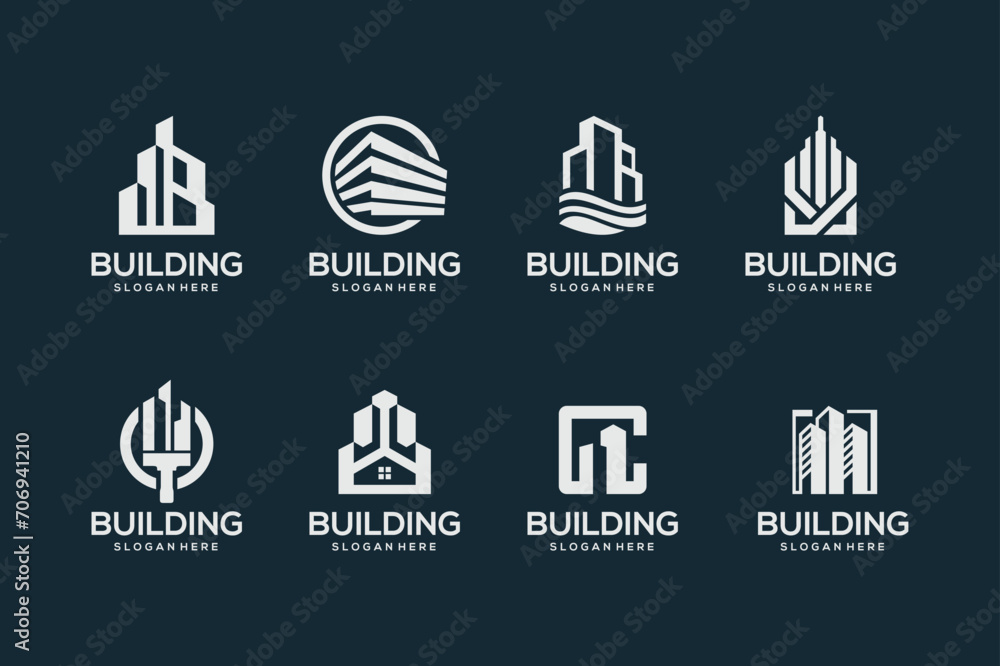 Set of building modern logo design inspiration