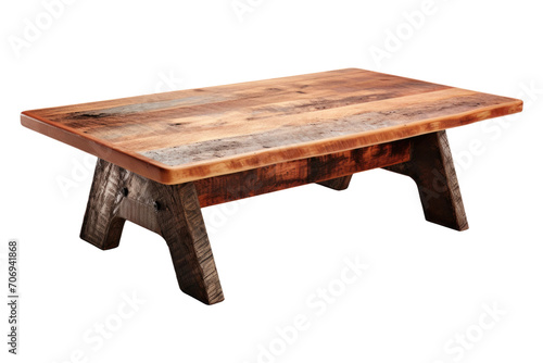Reclaimed Wood Coffee Table Isolated On Transparent Background