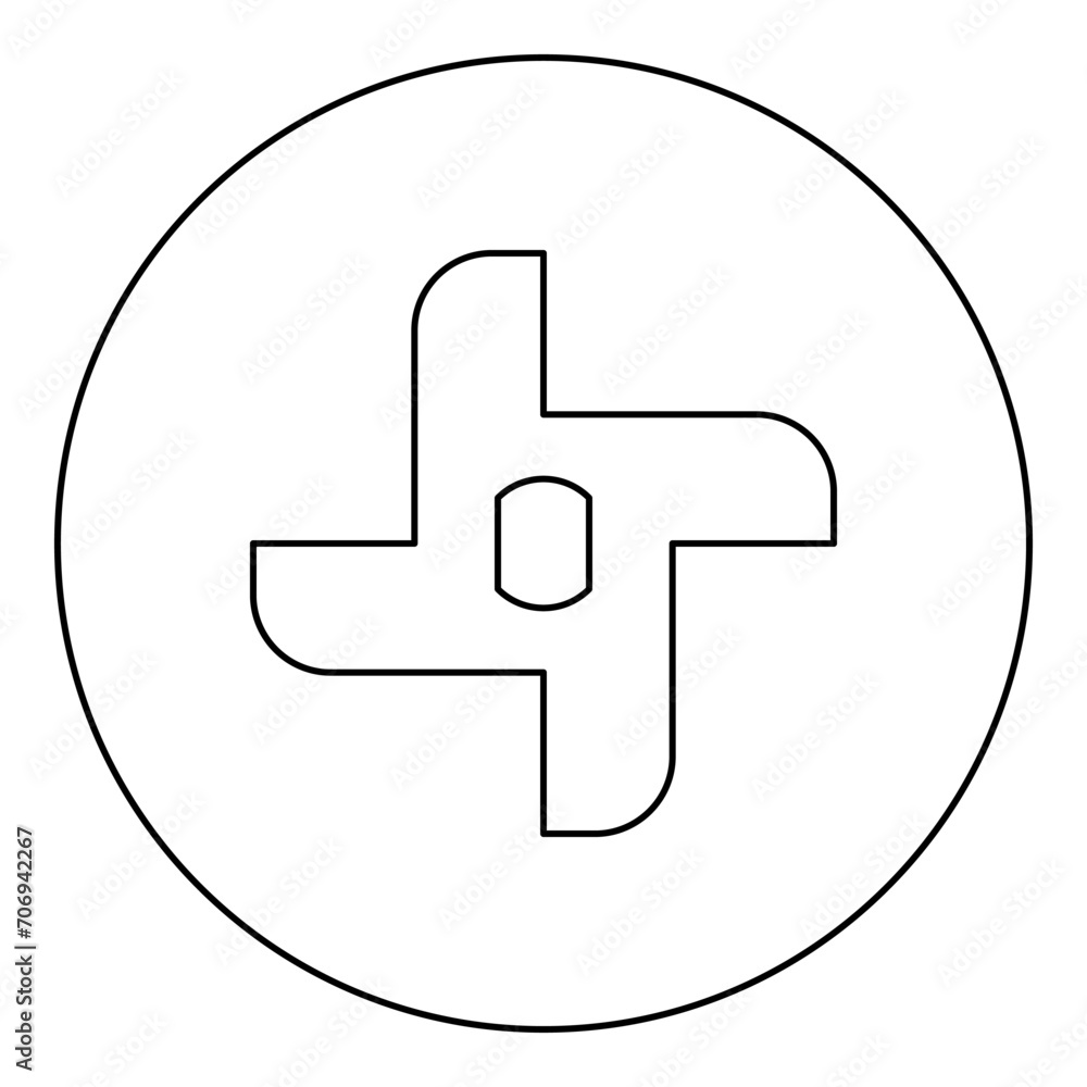 Knife for meat grinder mincer chopper accessory spare component part icon in circle round black color vector illustration image outline contour line thin style Knife for meat grinder mincer chopper accessory spare component part icon in circle round black color vector illustration image outline contour line thin style