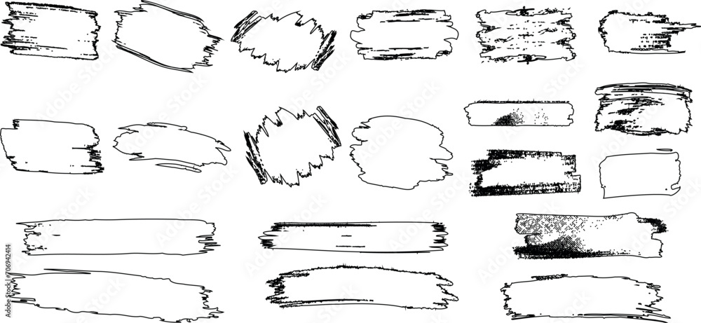 Hand drawn, black ink strokes, brush lines, grunge elements set. Perfect for creative banners, frames, border design. Editable graphic illustration collection Hand drawn, black ink strokes, brush lines, grunge elements set. Perfect for creative banners, frames, border design. Editable graphic illustration collection