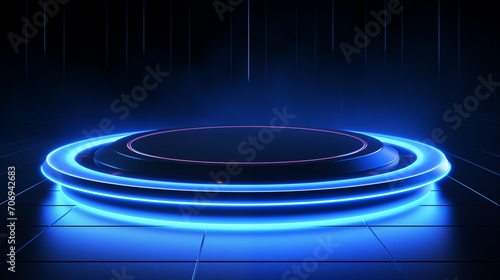 Blue podiums 3d background with cylinder podium podium scene abstract minimal scene
