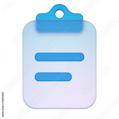 note clipboard 3d icon for business presentation. Render infographics illustration