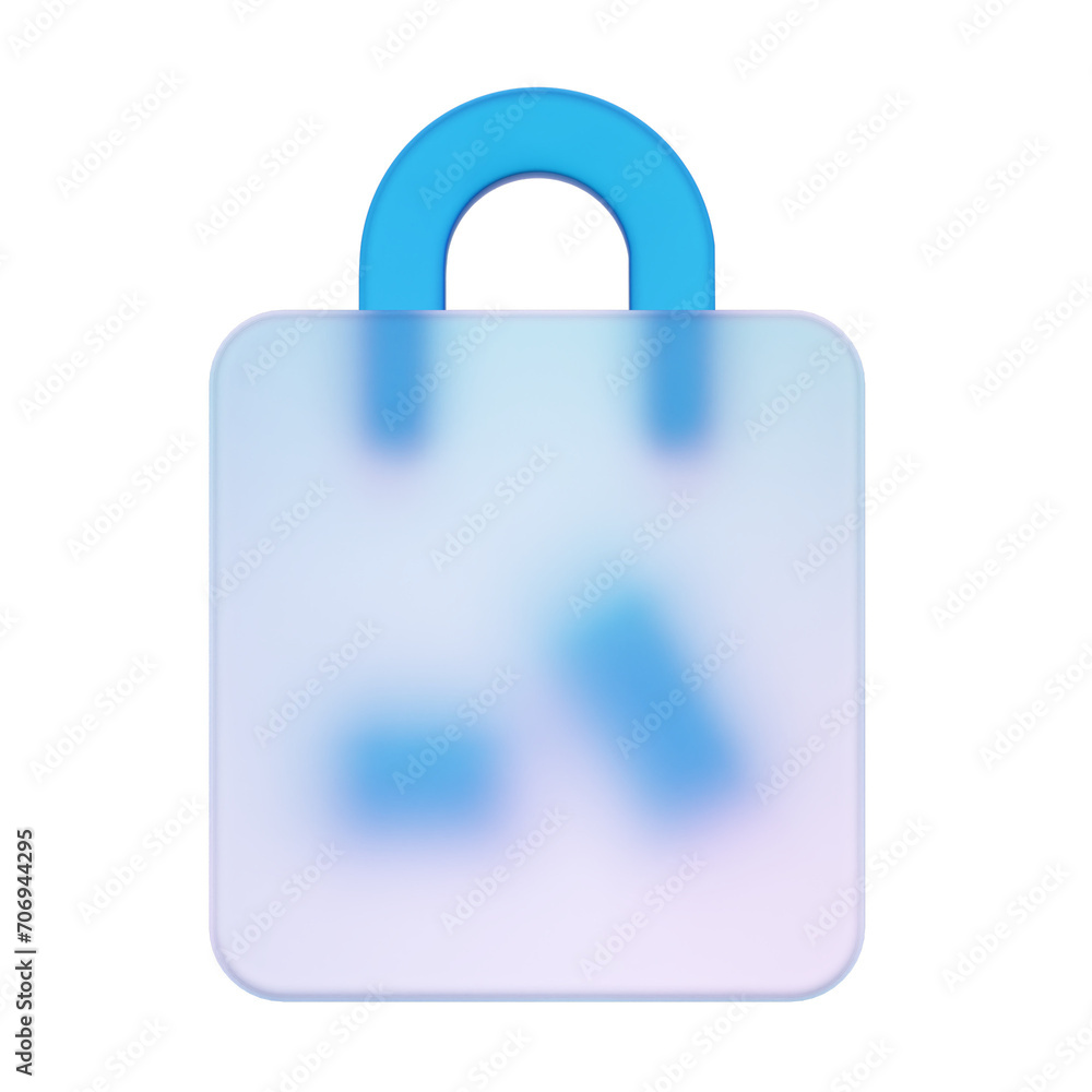 shop bag 3d icon for business presentation. Render infographics illustration shop bag 3d icon for business presentation. Render infographics illustration