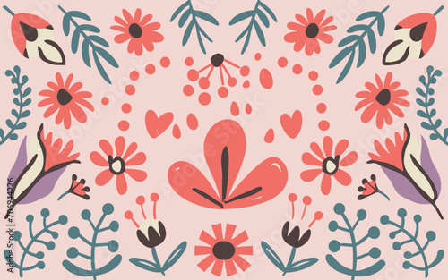 Floral abstract background poster. Good for fashion fabrics, postcards, email header, wallpaper, banner, events, covers, advertising, and more. Valentine's day, women's day, mother's day background.