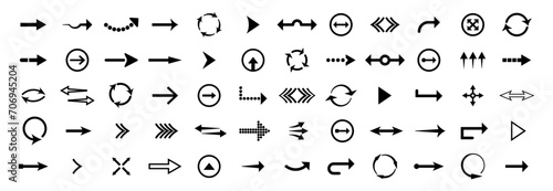 Set of vector arrows. Mega set of vector arrows. Black vector arrows collection. Vector illustration