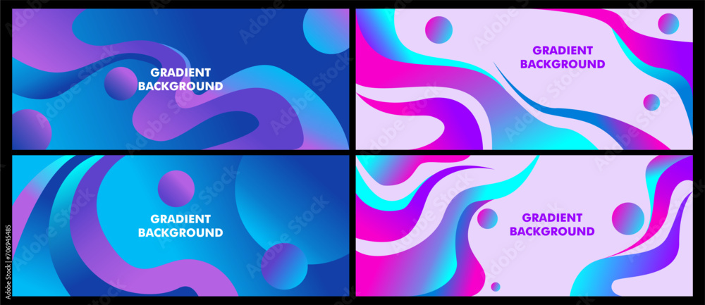 background abstract gradient blue pink banner template with gradient color. liquid form design for poster