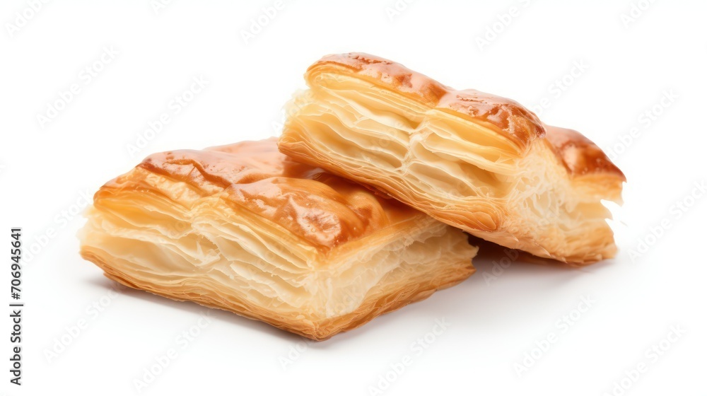 puff pastry with jam on a white background puff pastry with jam on a white background