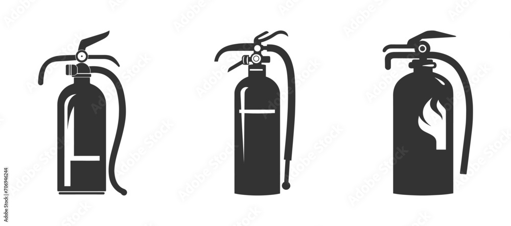 Fire extinguisher silhouette. Vector illustration Fire extinguisher silhouette. Vector illustration