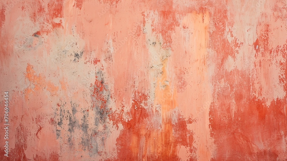 Abstract Peach Fuzz color background. Grunge texture wall with empty space