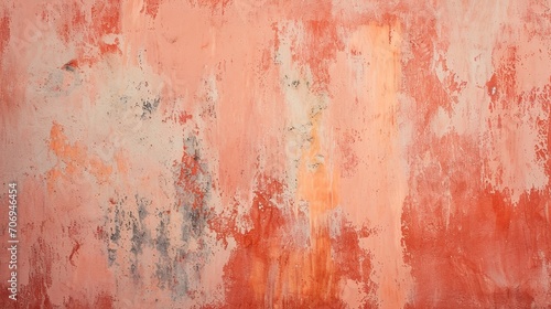 Abstract Peach Fuzz color background. Grunge texture wall with empty space