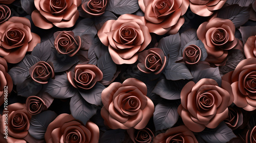 Iron Roses Background Texture with Empty Copy Space