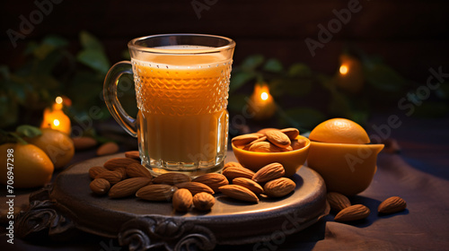 Jellaba juice with nuts traditionally served photo