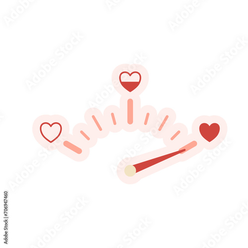 valentine love pink heart vector set clip art love meter