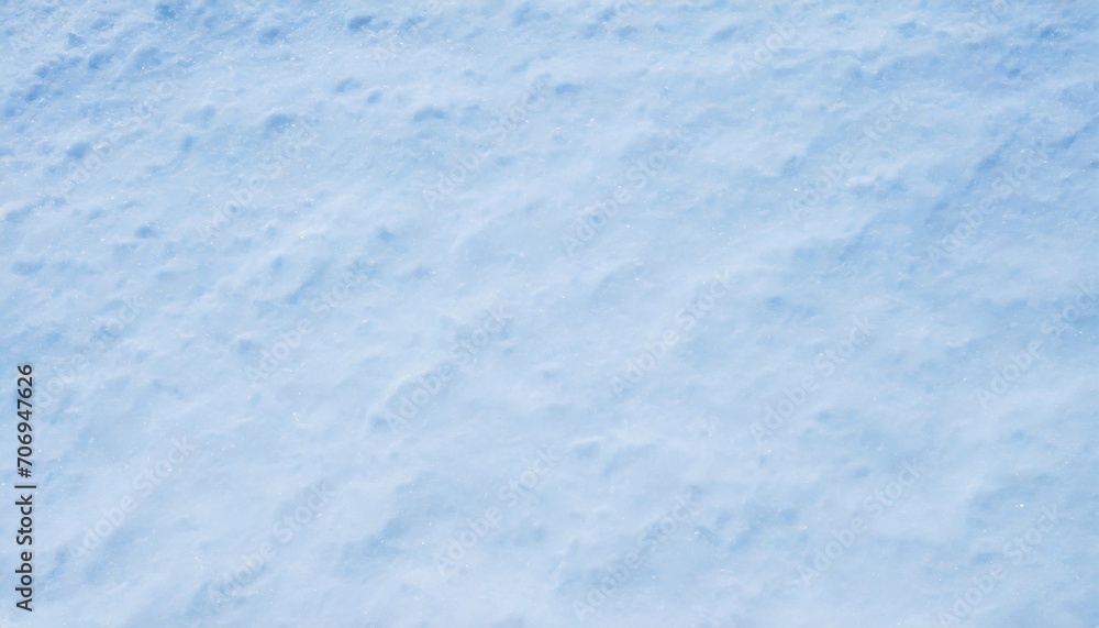 Texture of snowy surface top view.