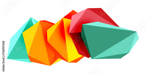 Abstract low poly stone design. Geometric 3d vector design element