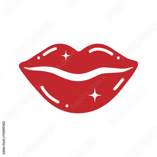 Lips vector icon set. kiss illustration sign collection.  woman symbol. love logo.