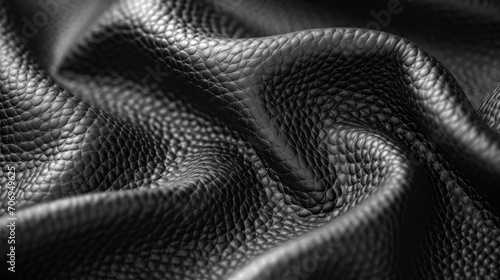 Undulating Black Leather Luxury. Perfect blend of luxury and functionality. Versatile in design usage
