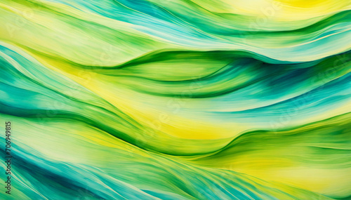 Yellow green blue abstract watercolor. Artistic colorful background with copy space for design.